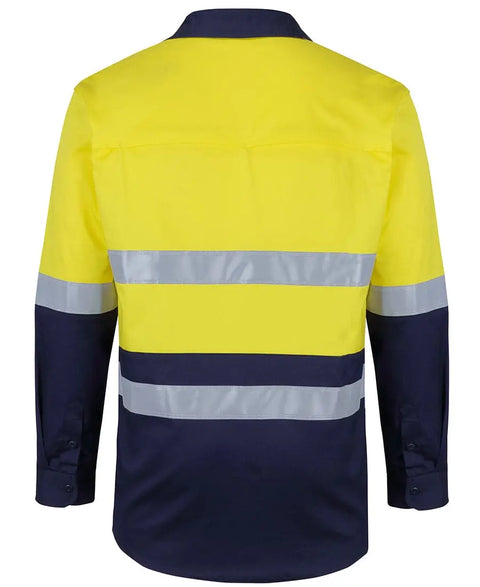 Hi Vis (D+n) L/s Stretch Work Shirt With Tape 6DSWL Metro Workwear.