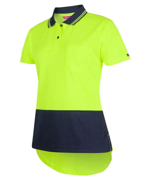 JB's Women's Hi-Vis Drop Tail Polo Shirt 6HDS1 - Allsorts Workwear