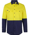 Hi Vis L/s Stretch Work Shirt 6HSWL Metro Workwear.