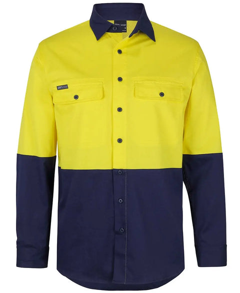 Hi Vis L/s Stretch Work Shirt 6HSWL Metro Workwear.