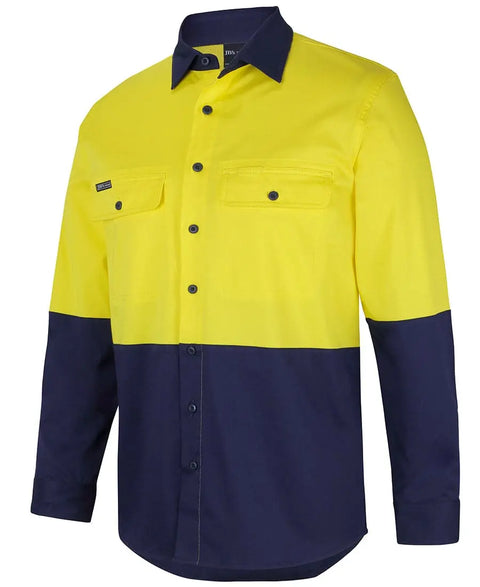 Hi Vis L/s Stretch Work Shirt 6HSWL Metro Workwear.