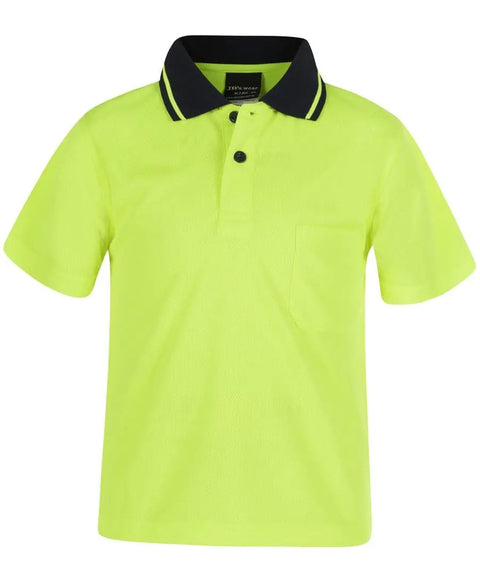 JB'S Wear Kids’ Hi-Vis Non-Cuff Traditional Polo Work Shirt 6HVNC - Allsorts Workwear
