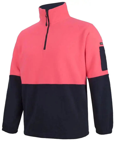JB'S Hi-Vis 1/2 Zip Polar Fleece Sweat 6HVPF - Allsorts Workwear
