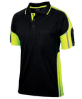 Black and Parrot Green Polo T-shirt