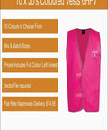 10 x Jb’s Printed Coloured Vests 6HFV Printed Packs