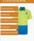 10 x Jb’s Printed Hi Vis Polo 6HVNC Printed Packs