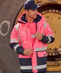 Bisley Workwear Taped Hi Vis 5 In 1 Rain Jacket BK6975 Metro Workwear.