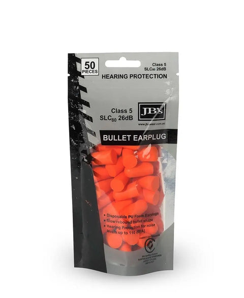 JB's  BULLET SHAPED EARPLUG (50 PIECES) 8P035 - Allsorts Workwear