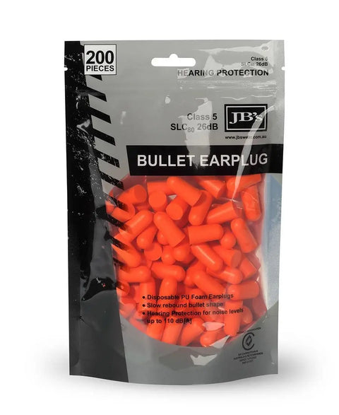 JB's  BULLET SHAPED EARPLUG (200 PIECES) 8P045 - Allsorts Workwear