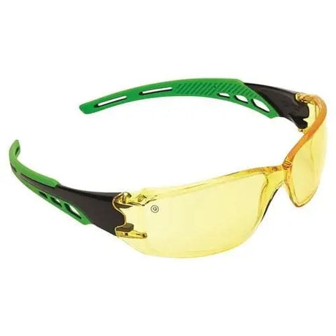Pro Choice Cirrus - Amber Polycarbonate Frame With Soft Green Arms X12 - 9185 - Allsorts Workwear