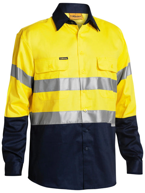 Bisley Workwear 3m Taped Hi Vis Drill Shirt Long Sleeve BT6456 - Allsorts Workwear