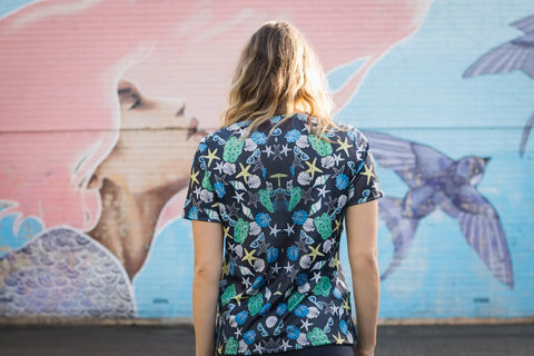 Softies Women's Beach Life Slim Fit Fun Scrub Top BLOT01  Simply Scrubs Australia