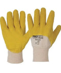 Pro Choice Yellow Latex Glass Gripper Glove With Knitted Wrist X12 - GG105 PPE Pro Choice   