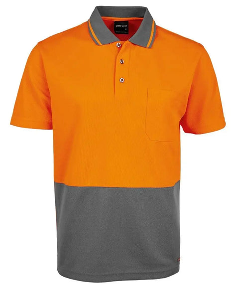 JB'S Workwear Adults Hi-Vis Non-Cuff Traditional Polo Shirt 6HVNC Jb's Wear