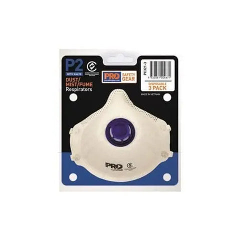 Pro Choice Respirator P2, With Valve - 3 Piece Blister Pack - PC321-3 - Allsorts Workwear