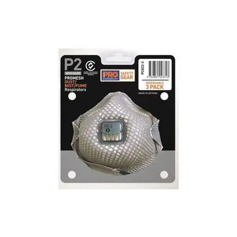 Pro Choice Pro-mesh Respirator P2, With Valve 3 Piece Blister Pack - PC822-3 - Allsorts Workwear