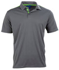 Winning Spirit PS83 STATEN POLO SHIRT Men's Casual Wear Winning Spirit Ash/Lime XS 
