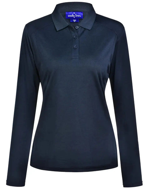 Ladies Bamboo Charcoal  Eco Fabric Long Sleeve Polo PS90 - City Workwear