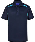 Winning Spirit Kid's Sustainable Poly/Cotton Polo Shirt PS93K Casual Wear Winning Spirit Navy/Aqua 4K 