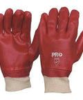 Pro Choice Red Pvc Single Dip With Knitted Wrist - Length 27cm X12 - PVC27KW PPE Pro Choice   