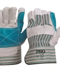 Pro Choice Green/red Cotton Back/reinforced Cowsplit Leather Palm X12 - R88FG PPE Pro Choice   
