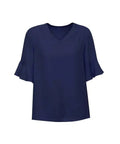 Biz Corporates Aria Fluted Sleeve Blouse RB966LS - Simply Scrubs Australia