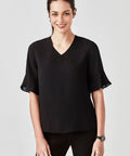 Biz Corporates Aria Fluted Sleeve Blouse RB966LS Biz Corporates