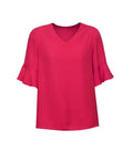 Biz Corporates Aria Fluted Sleeve Blouse RB966LS Biz Corporates