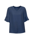 Biz Corporates Aria Fluted Sleeve Blouse RB966LS Biz Corporates