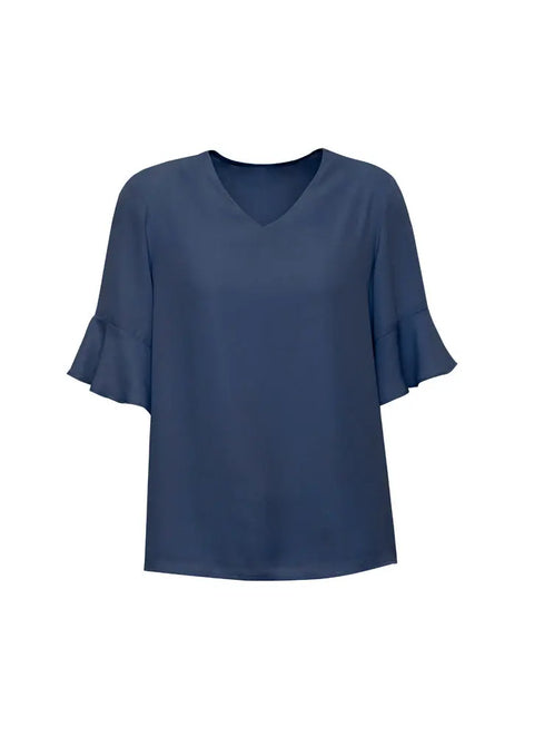 Biz Corporates Aria Fluted Sleeve Blouse RB966LS Biz Corporates