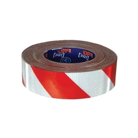 Pro Choice Hazard Tape Red & White Self Adhesive Reflective - RW5050-R - Allsorts Workwear