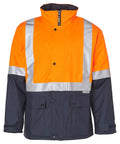 Two-tone Hi Vis Rain Proof Jacket With Quilt Lining SW28A Work Wear Australian Industrial Wear S Orange/Navy 