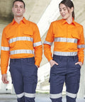 Unisex Hi-Vis Cool Breeze Closed Front Perforated Taped Shirt SW87 Work Wear Australian Industrial Wear   