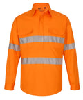 Unisex Hi-Vis Cool Breeze Closed Front Perforated Taped Shirt SW87 Work Wear Australian Industrial Wear Orange 2XS 