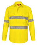 Unisex Hi-Vis Cool Breeze Closed Front Perforated Taped Shirt SW87 Work Wear Australian Industrial Wear Yellow 2XS 