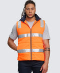 Unisex Hi-Vis Safety Hooded Puffer Vest SW93 Winning Spirit