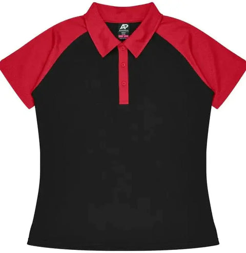 Aussie Pacific Manly Lady Polos 2318  Aussie Pacific BLACK/RED 6 