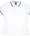 Aussie Pacific Portsea Lady Polo Shirt 2321  Aussie Pacific WHITE/SLATE 6 