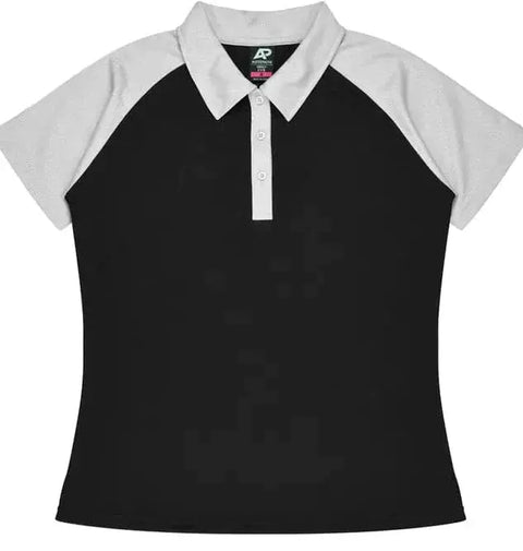 Aussie Pacific Manly Lady Polos 2318  Aussie Pacific BLACK/WHITE 6 