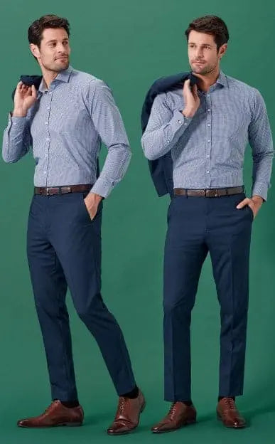 Biz Corporates Men's Renew Adjustable Waist Slim Flat Front Pant RGP407M - Allsorts Workwear