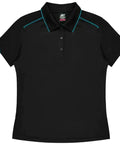 Aussie Pacific Currumbin Lady Polo Shirt 2320  Aussie Pacific BLACK/CYAN 6 