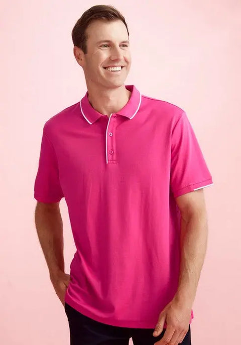 Biz Care Men's Pink Short Sleeve Polo Shirt CST313MS - Allsorts Workwear