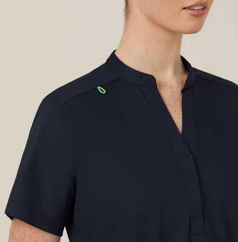 Next-gen Antibacterial Active Blackburn Mandarin Collar Scrub Top  CATUMM - Simply Scrubs Australia