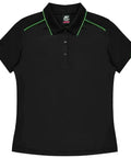 Aussie Pacific Currumbin Lady Polo Shirt 2320  Aussie Pacific BLACK/KAWA GREEN 6 