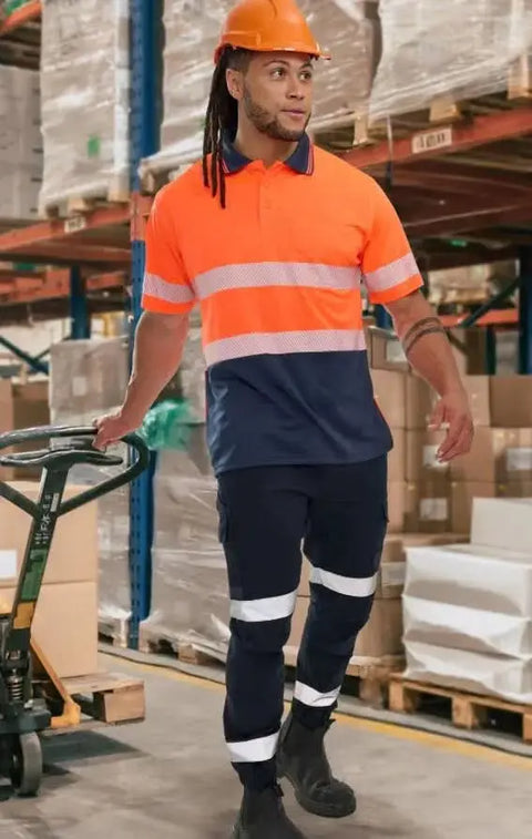 Unisex Cotton Stretch Drill Taped Cuffed Work Pant WP28HV Australian Industrial Wear