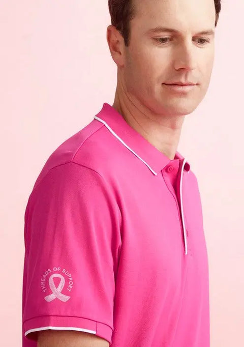 Biz Care Men's Pink Short Sleeve Polo Shirt CST313MS - Allsorts Workwear