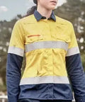 SYZMIK FR Women’s Flame Lightweight Ripstop Taped Shirt ZW170 Metro Workwear.