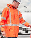 SYZMIK Men's Hi Vis X Back Heavy Duty Waterproof Jacket ZJ620 - Allsorts Workwear