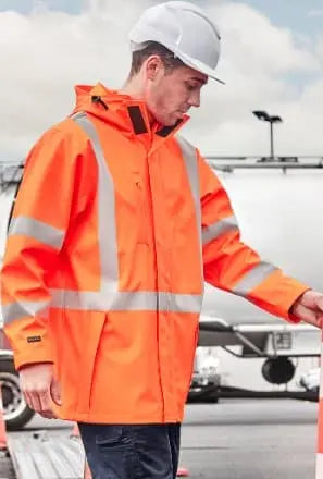 SYZMIK Men's Hi Vis X Back Heavy Duty Waterproof Jacket ZJ620 - Allsorts Workwear