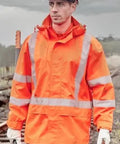 SYZMIK Men's Hi Vis X Back Ultralite Waterproof Jacket ZJ657 - Allsorts Workwear